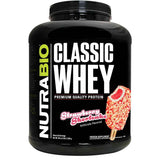 NutraBio Proteína de Suero Clásica - Sabor Pastel de Fresas - 5 polvo - Haz Tu Pedido