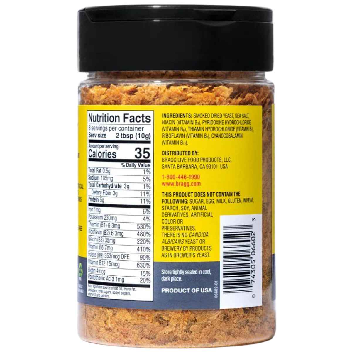 Bragg Levadura Nutricional - 85 g - Tabla Nutricional - Haz Tu Pedido