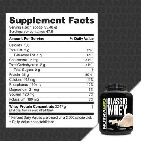 NutraBio Proteína de Suero Clásica 5 lb - Polvo - Haz Tu Pedido