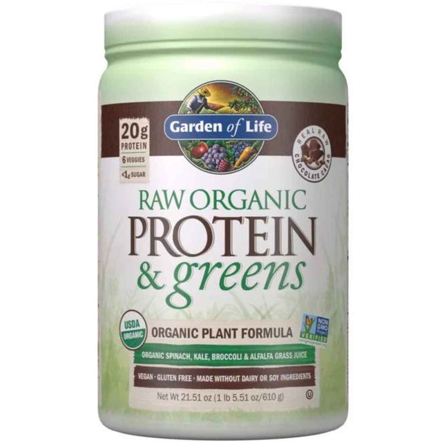Garden of Life Proteína Orgánica Cruda y Verduras 20 g - Sabor Chocolate - 610 g - Haz Tu Pedido