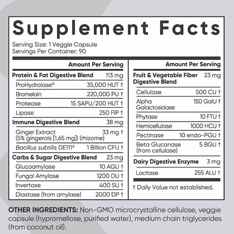 Sports Research Digestive Enzymes - 90 Cápsulas Vegetales - Haz Tu Pedido
