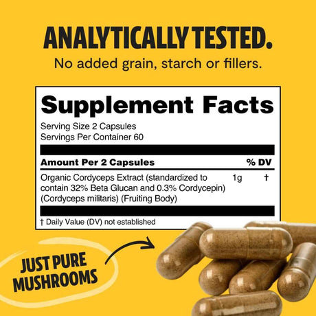 FreshCap Mushrooms Extracto de Hongos Cordyceps - 120 Cápsulas