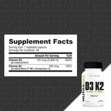 NutraBio Vitamina D3 con K2 5000 IU - 60 Cápsulas Vegetales