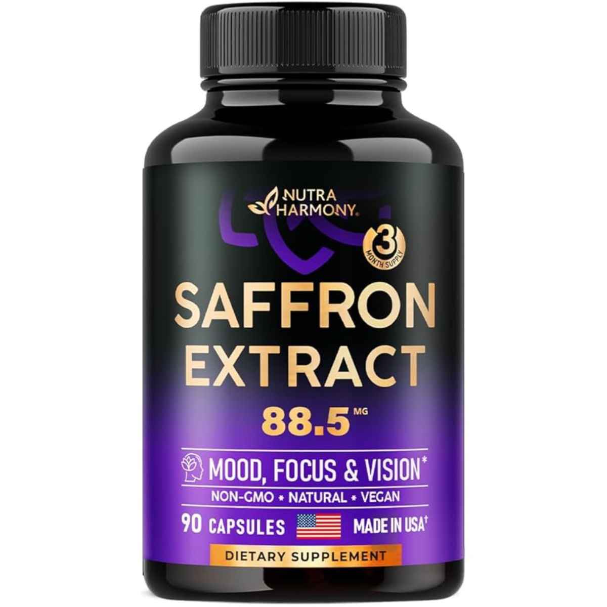 Nutra Harmony Extracto de Azafrán   885 mg - 90 Cápsulas - Haz Tu Pedido