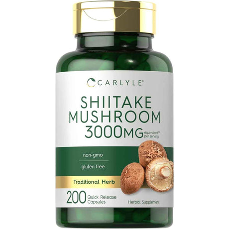  Hongo Shiitake 3000 mg - 200 Cápsulas de Liberación Rápida - Haz Tu Pedido