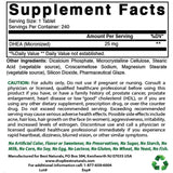 Best Naturals  DHEA  25 mg - 240 Tabletas - Tabla Nutricional - Haz Tu Pedido