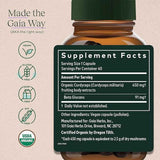 Gaia Herbs Hongo Cordyceps - 40 Cápsulas Veganas - Tabla Nutricional - Haz Tu Pedido