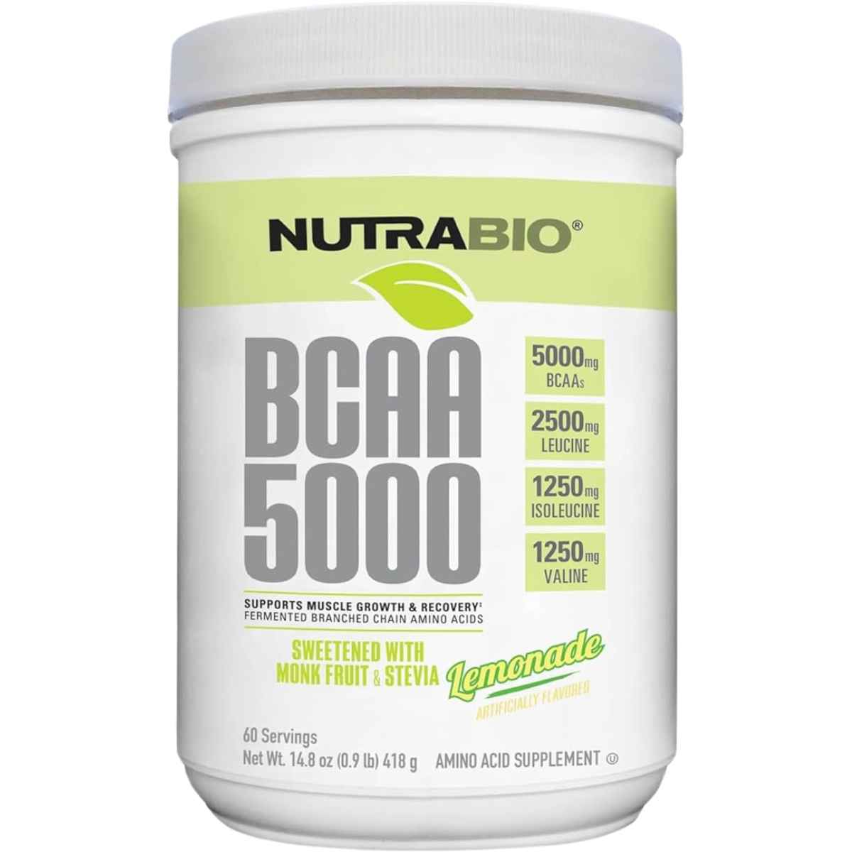 NutraBio Aminoácidos de Cadena Ramificada 5000 mg - Polvo