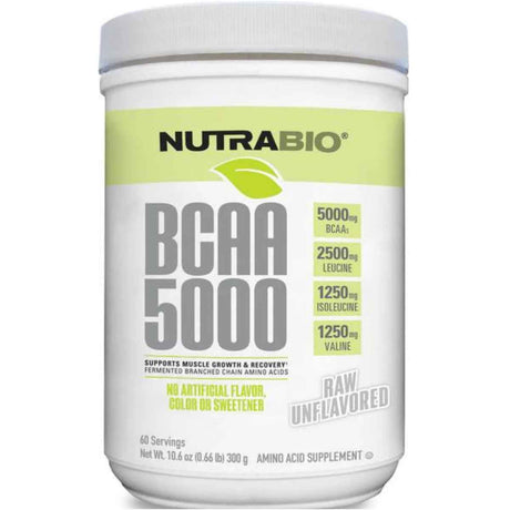 NutraBio Aminoácidos de Cadena Ramificada 5000 mg - Polvo