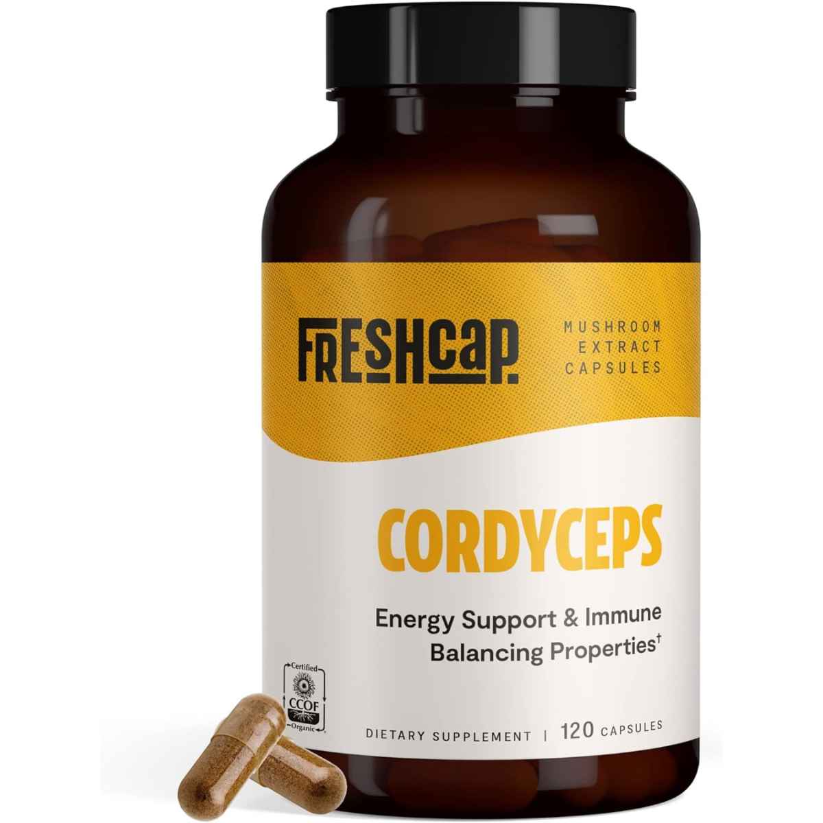 FreshCap Mushrooms Extracto de Hongos Cordyceps - 120 Cápsulas