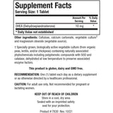 Biotics Research DHEA  10 mg - 180 Tabletas - Tabla Nutricional - Haz Tu Pedido