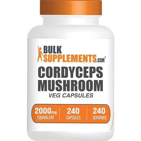 BulkSupplements.com hongos Cordyceps 2400 mg - 240 Cápsulas Vegetarianas - Haz Tu Pedido