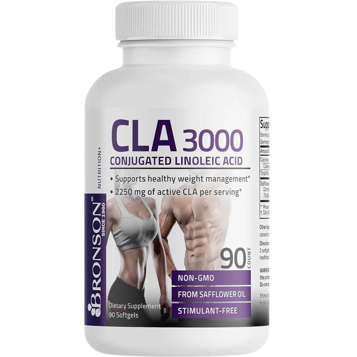Bronson CLA  Ácido Linoleico Conjugado 3000 mg - 90 Cápsulas Blandas - Haz Tu Pedido