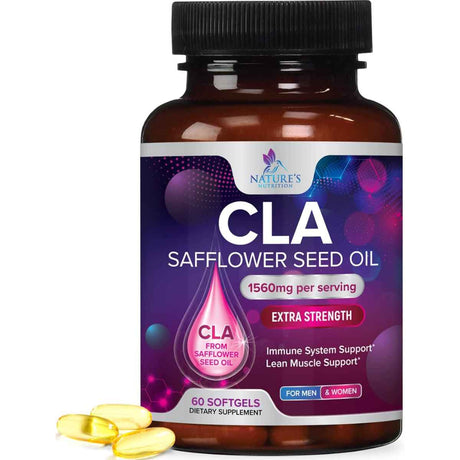 Nature's Nutrition CLA  Ácido Linoleico Conjugado 1560 mg - 60 Cápsulas Blandas - Haz Tu Pedido