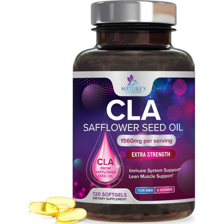 Nature's Nutrition CLA Ácido linoleico conjugado 1560 mg - 120 Cápsulas Blandas - Haz Tu Pedido
