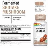 Solaray Fermented Shiitake Mushroom 1000 - 60 Cápsulas Vegetales - Tabla Nutricional - Haz Tu Pedido