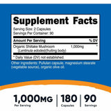 Nutricost Hongo Shitake 1000 mg - 180 Cápsulas - Tabla Nutricional - Haz Tu Pedido