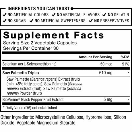Force Factor Saw Palmetto - 60 Cápsulas