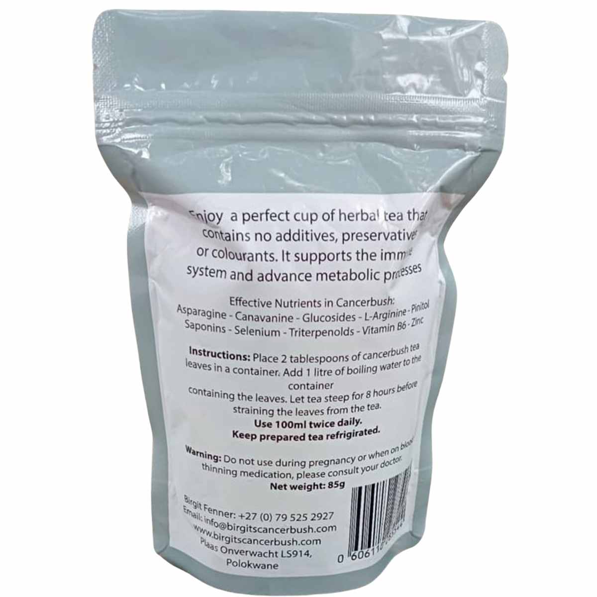 Té de Arbusto de Cáncer - 85 g - Tabla Nutricional - Haz Tu Pedido
