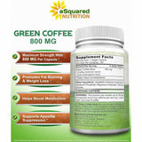 aSquared Nutrition Grano de Café Verde 800 mg - 180 Cápsulas - Tabla Nutricional - Haz Tu Pedido
