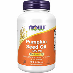 NOW Foods Aceite de Semilla de Calabaza 1000 mg - Sabor Miel y Almendras - 100 Cápsulas Blandas - Haz Tu Pedido