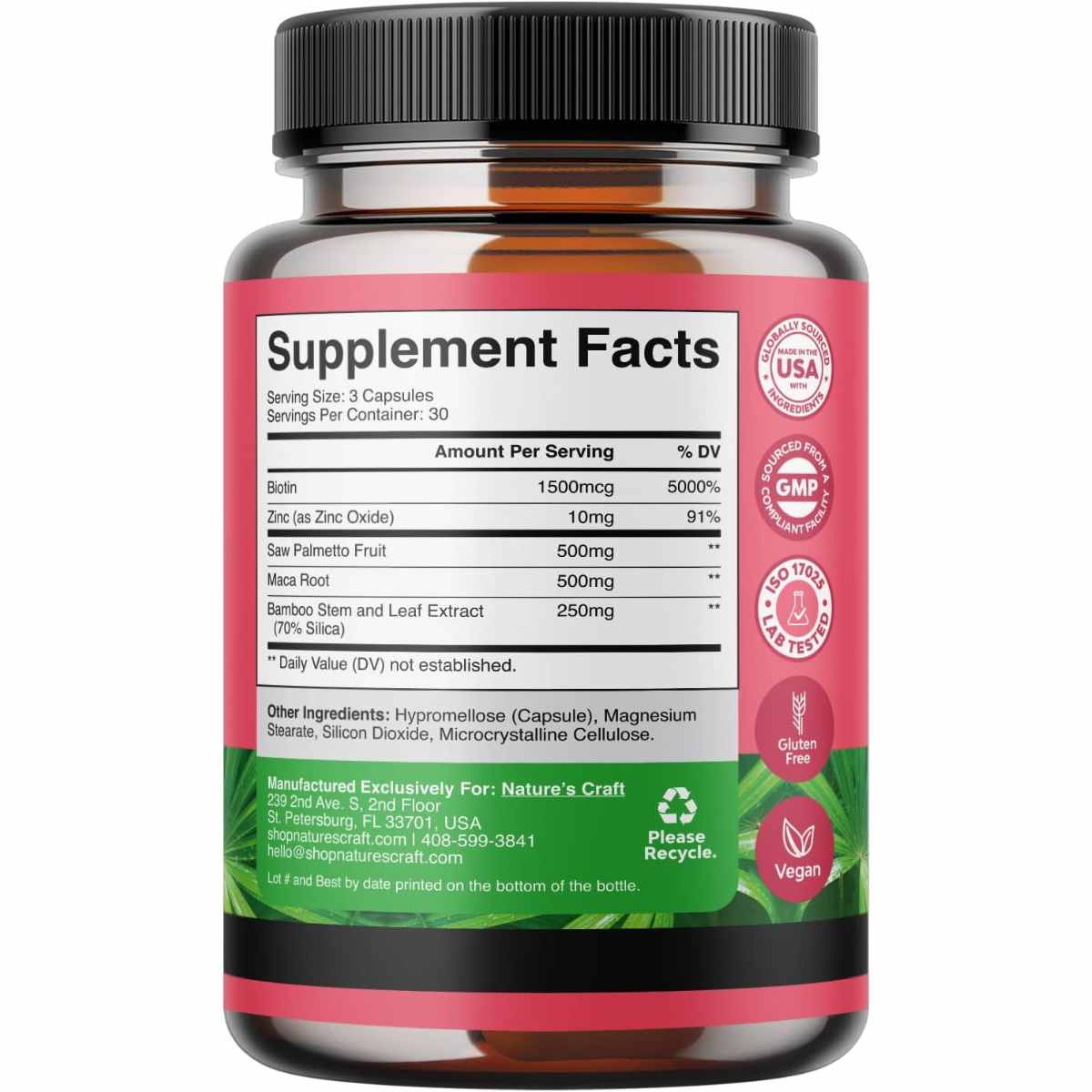 Natures Craft Saw Palmetto para Mujeres - 90 Cápsulas