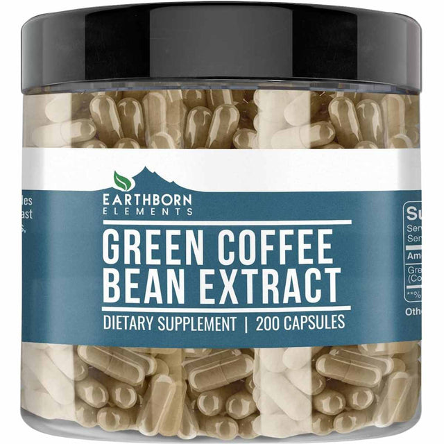Earthborn Elements Extracto de Grano de Café Verde  - 200 Cápsulas - Haz Tu Pedido
