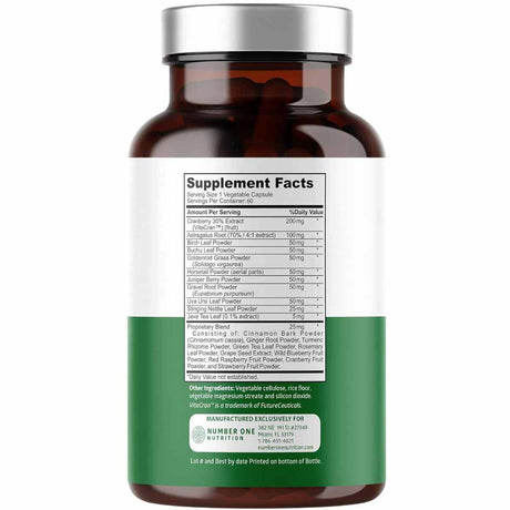 Suplemento de Limpieza Renal - 60 Cápsulas Veganas - Tabla Nutricional - Haz Tu Pedido
