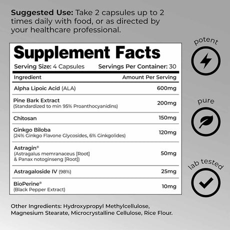 Leviathan Nutrition Suplemento Apoyo Renal  - 120 Cápsulas - Tabla Nutricional - Haz Tu Pedido
