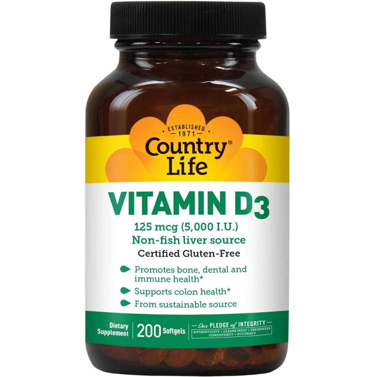 Country Life Vitamina D3 5000 mg - 200 Cápsulas Blandas - Haz Tu Pedido