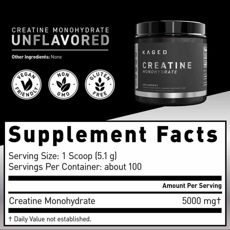 Kaged Monohidrato de Creatina - 510 g - Tabla Nutricional - Haz Tu Pedido
