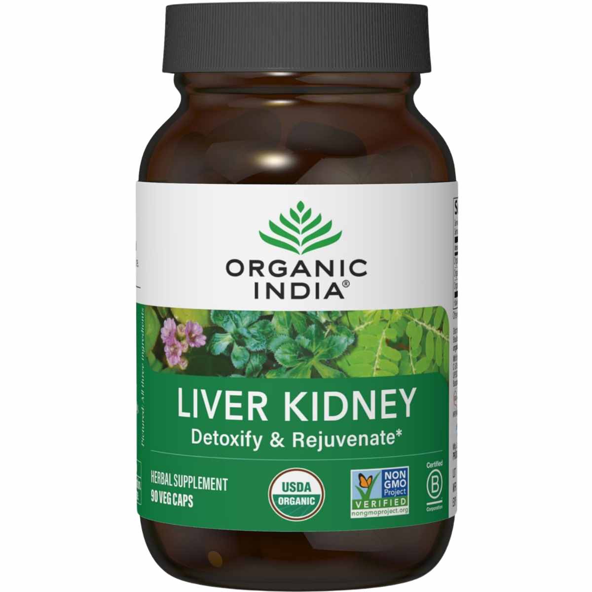 Organic India Suplemento de Apoyo al Riñón y el Hígado - 90 Cápsulas Veganas - Haz Tu Pedido