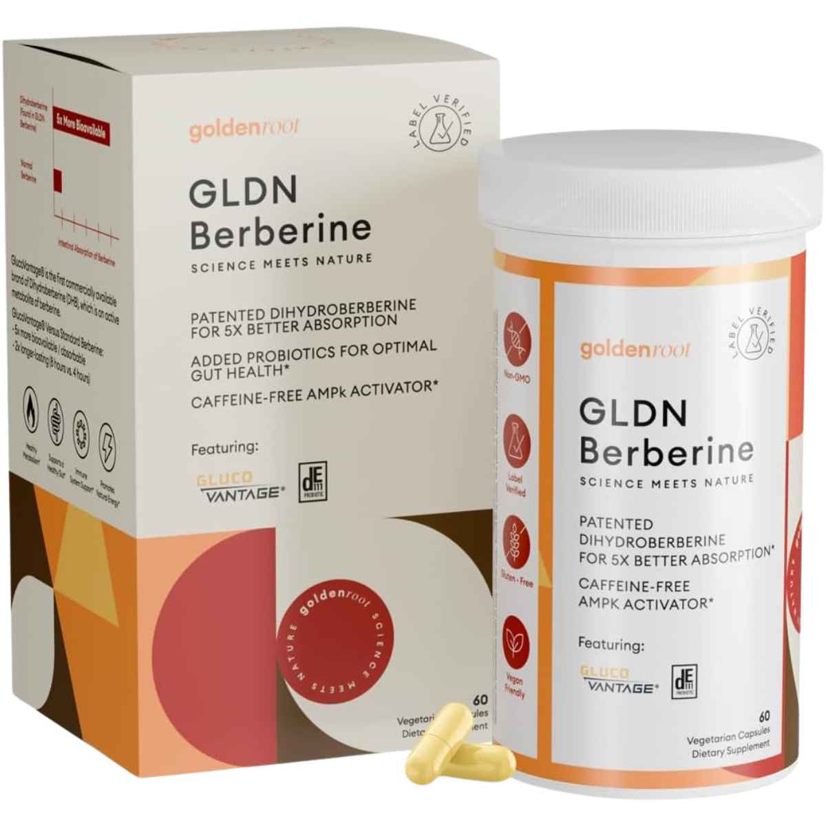 GoldenRoot Berberina - 60 Cápsulas Vegetarianas