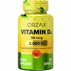 Orzax Vitamina D3 2000 IU - 360 Cápsulas Blandas - Haz Tu Pedido