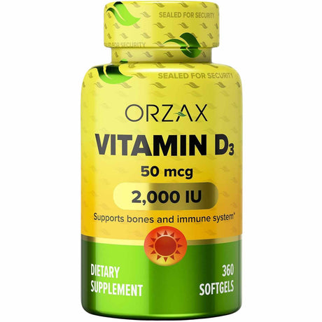 Orzax Vitamina D3 2000 IU - 360 Cápsulas Blandas - Haz Tu Pedido