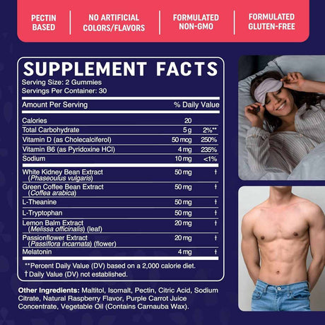Mav Nutrition Quemador de Grasa Nocturno - 60 Gomitas - Tabla Nutricional - Haz Tu Pedido

