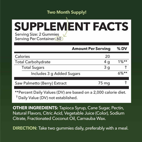 Havasu Nutrition Saw Palmetto - Frambuesa- 120 Gomitas