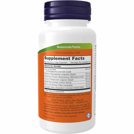 NOW Foods Suplemento Limpieza Renal  - 90 Cápsulas Vegetales - Tabla Nutricional - Haz Tu Pedido