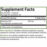 Bronson berberina 500 mg 30 cápsulas vegetarianas