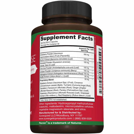 Sunergetic Suplemento de Apoyo Renal - 60 Cápsulas - Tabla Nutricional - Haz Tu Pedido
