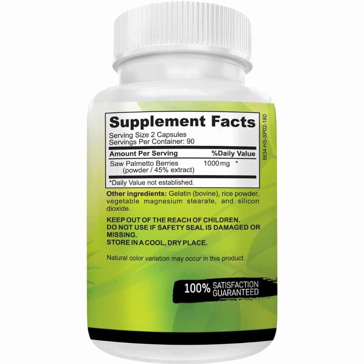 Dr Martin's Nutrition Saw Palmetto - 180 Cápsulas - Tabla Nutricional - Haz Tu Pedido