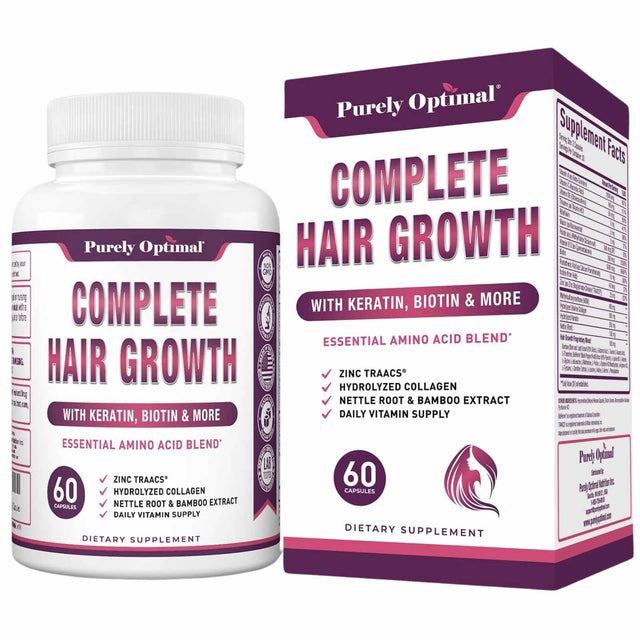 Purely Optimal  Suplemento para el Crecimiento del Cabello - 60 Cápsulas - Haz Tu Pedido