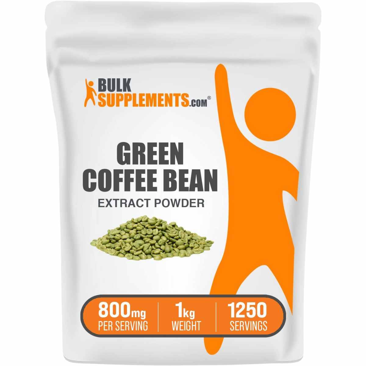 BulkSupplements.com Extracto de Grano de Café Verde  800 mg - 1000 g - Haz Tu Pedido
