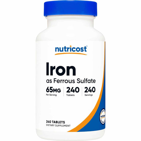 Nutricost Hierro  65 mg - 240 Tabletas - Haz Tu Pedido