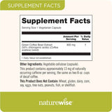 NatureWise Extracto de Grano de Café Verde 800 mg - 60 Cápsulas Vegetarianas - Tabla Nutricional - Haz Tu Pedido
