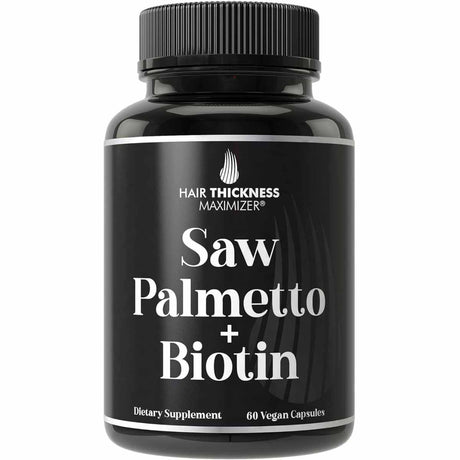Hair Thickness Maximizer Saw Palmetto con Biotina 1000 mg - 60 Cápsulas Veganas - Haz Tu Pedido