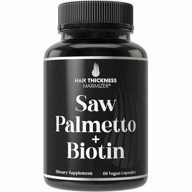 Hair Thickness Maximizer Saw Palmetto con Biotina 1000 mg - 60 Cápsulas Veganas - Haz Tu Pedido