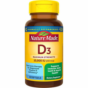 Nature Made Vitamina D3 10000 IU - 60 Cápsulas Blandas - Haz Tu Pedido