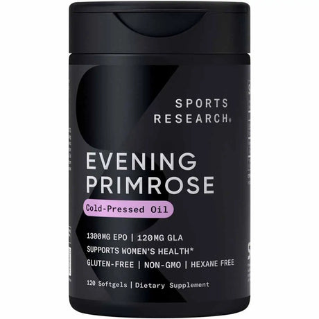 Sports Research Aceite de Onagra 1300 mg - 120 Cápsulas Blandas - 120 Porciones - Haz Tu Pedido