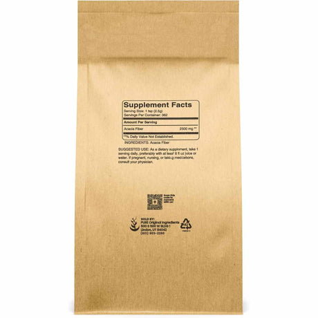 Pure Organic Ingredients Acacia Senegal - 907 ml - Tabla Nutricional - Haz Tu Pedido